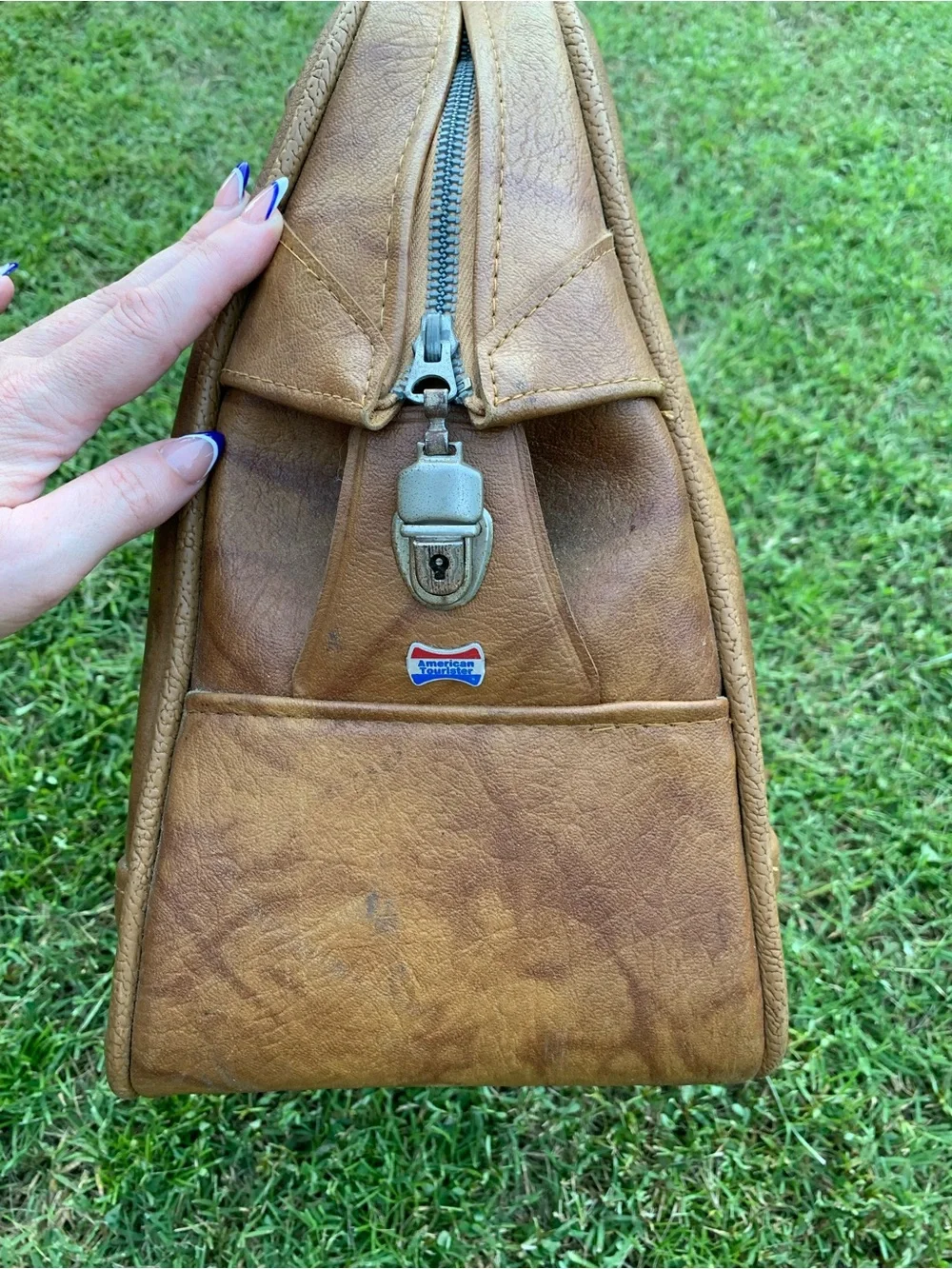 VTG 1960s American Tourister Luggage Tote Bag Carry On Weekender Soft Case Brown